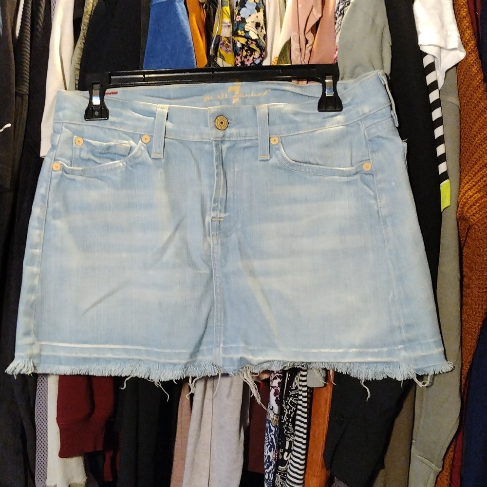 7 for all Mankind Denim Miniskirt